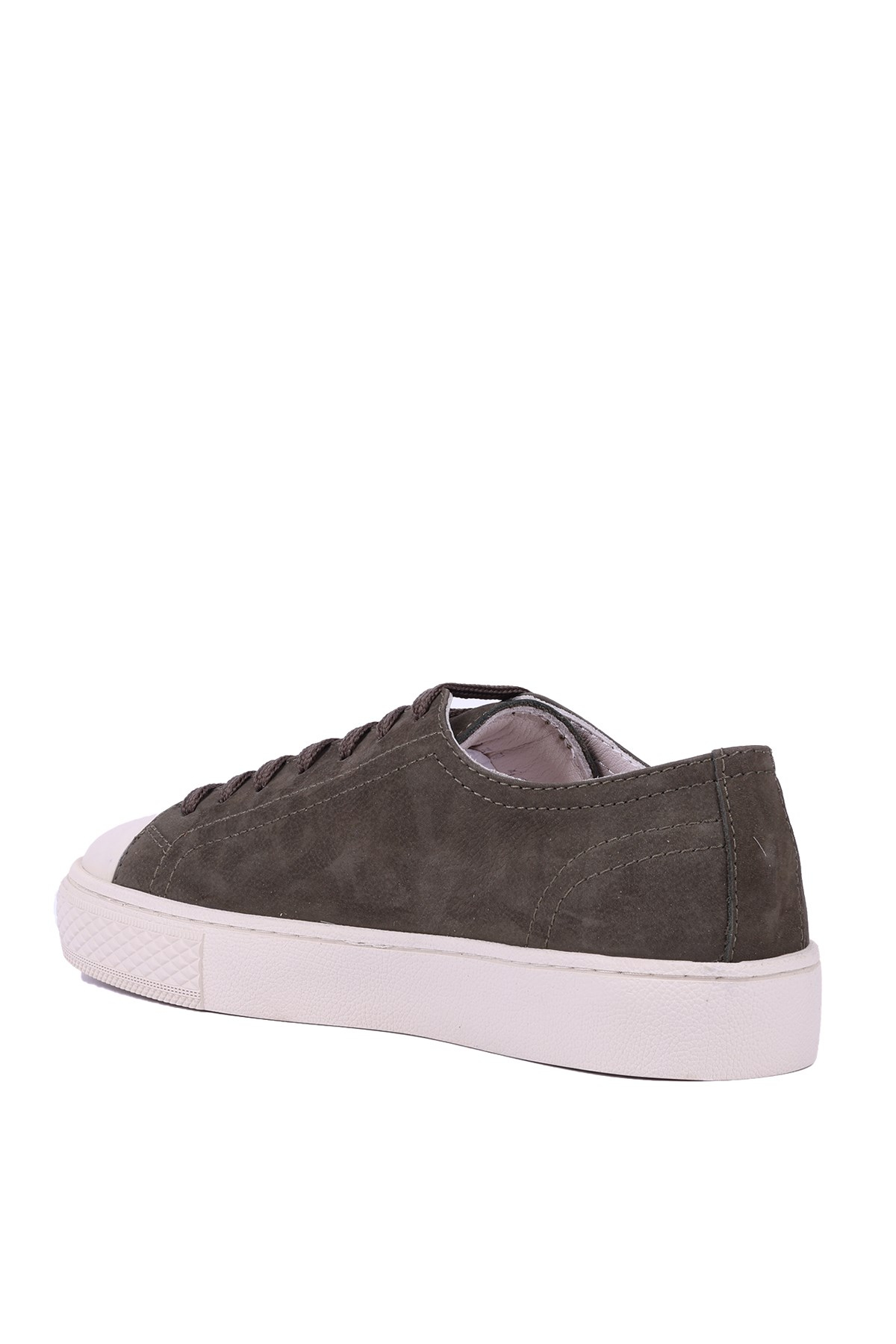 Shoetyle - Hakiki Nubuk Deri Haki Renk Erkek Sneaker - 666-0381