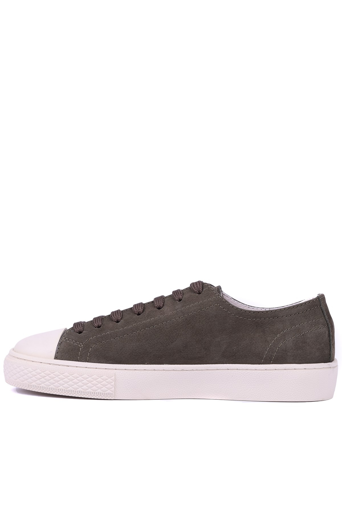 Shoetyle - Hakiki Nubuk Deri Haki Renk Erkek Sneaker - 666-0381