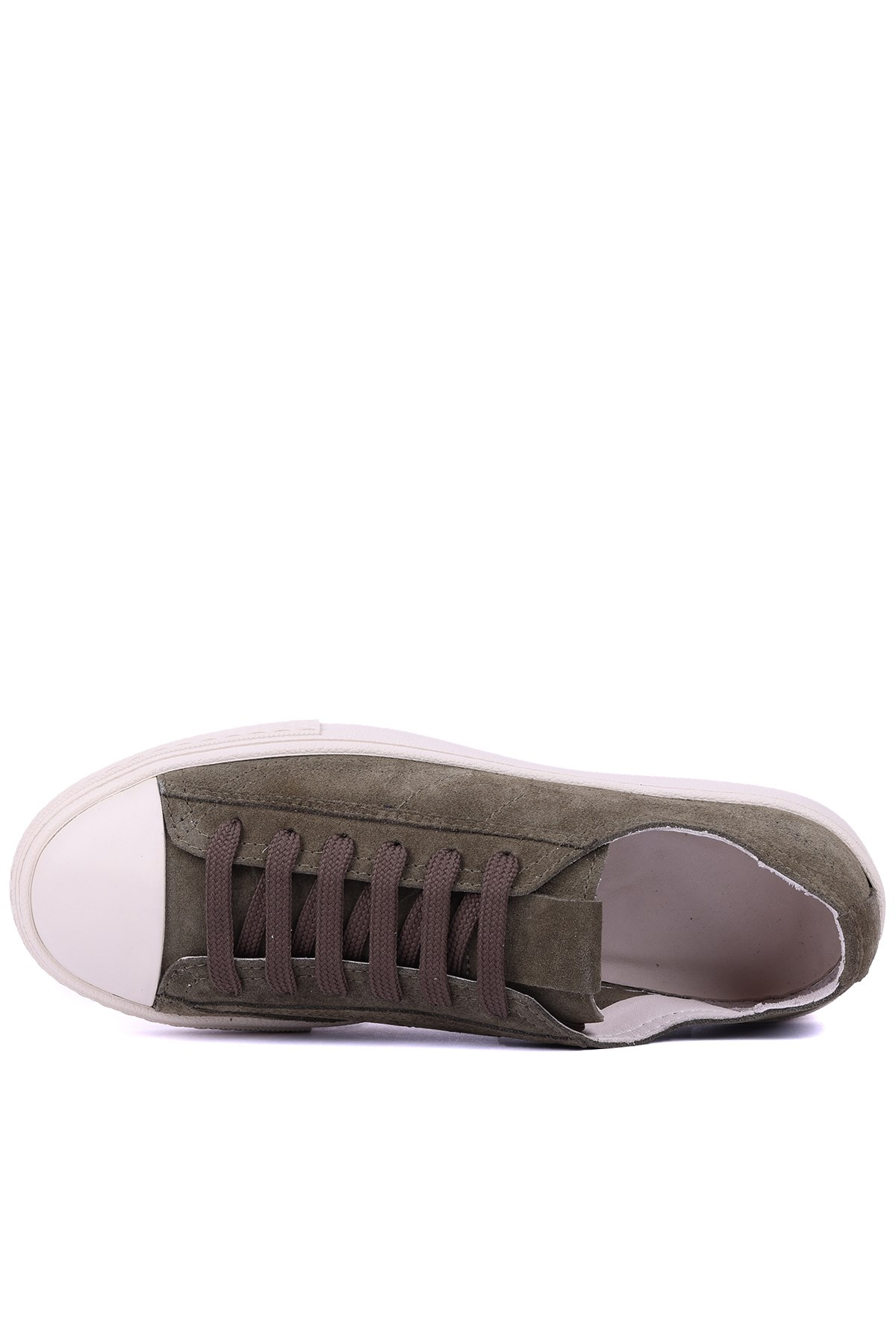 Shoetyle - Hakiki Süet Deri Yeşil Renk Erkek Sneaker - 666-0386 