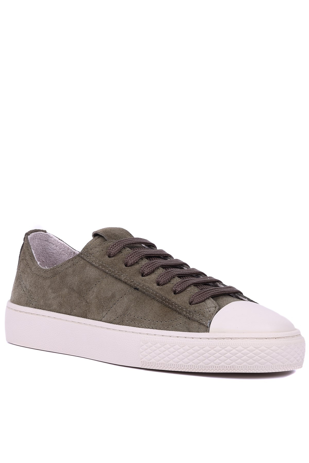 Shoetyle - Hakiki Süet Deri Yeşil Renk Erkek Sneaker - 666-0386 