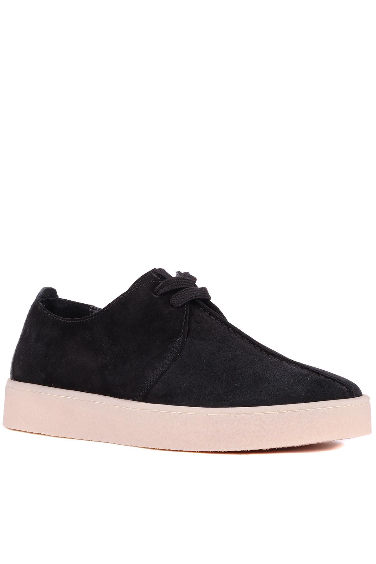 Shoetyle - Siyah Hakiki Süet Bağcıklı Erkek Günlük Ayakkabı 666-21