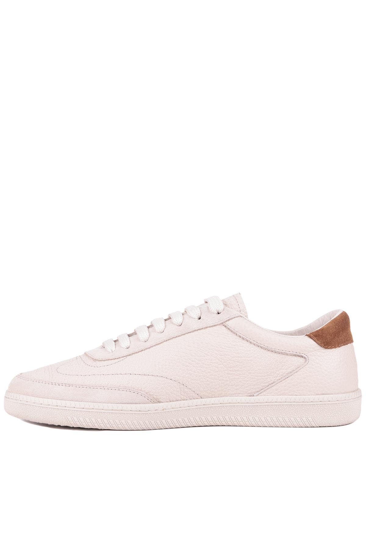 Shoetyle -  Bej Rengi Hakiki Deri Bağcıklı Erkek Günlük Ayakkabı 666-1098