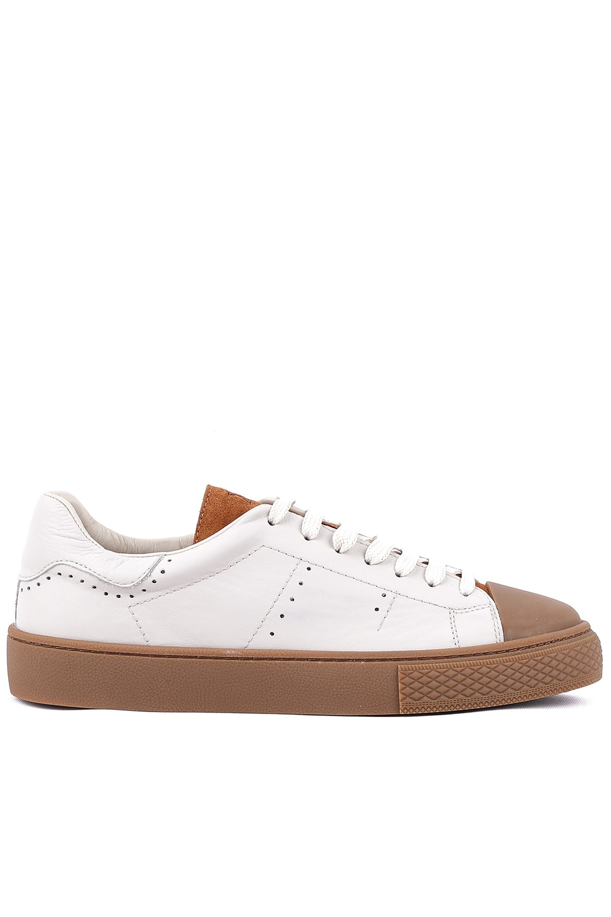 Shoetyle - Hakiki Deri Bej Rengi Erkek Sneaker - 666-03-80 