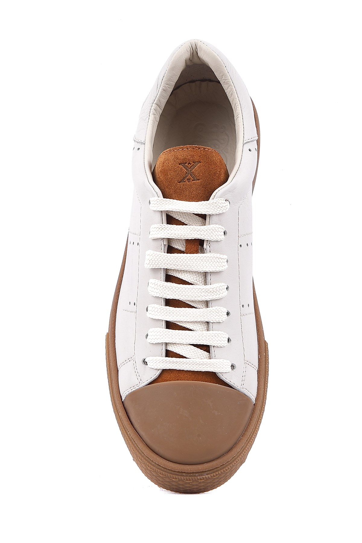 Shoetyle - Hakiki Deri Bej Rengi Erkek Sneaker - 666-03-80 