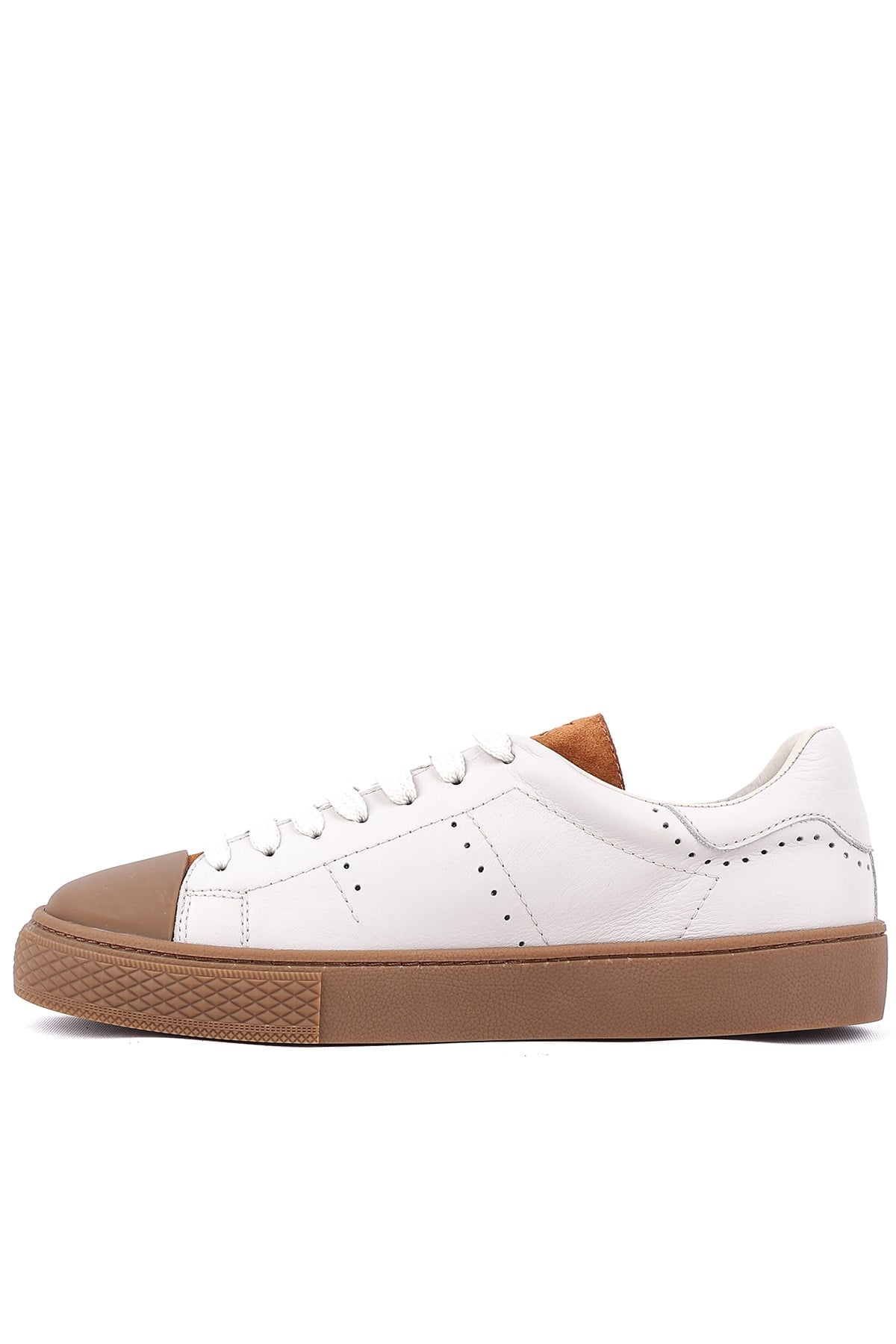 Shoetyle - Hakiki Deri Bej Rengi Erkek Sneaker - 666-03-80 