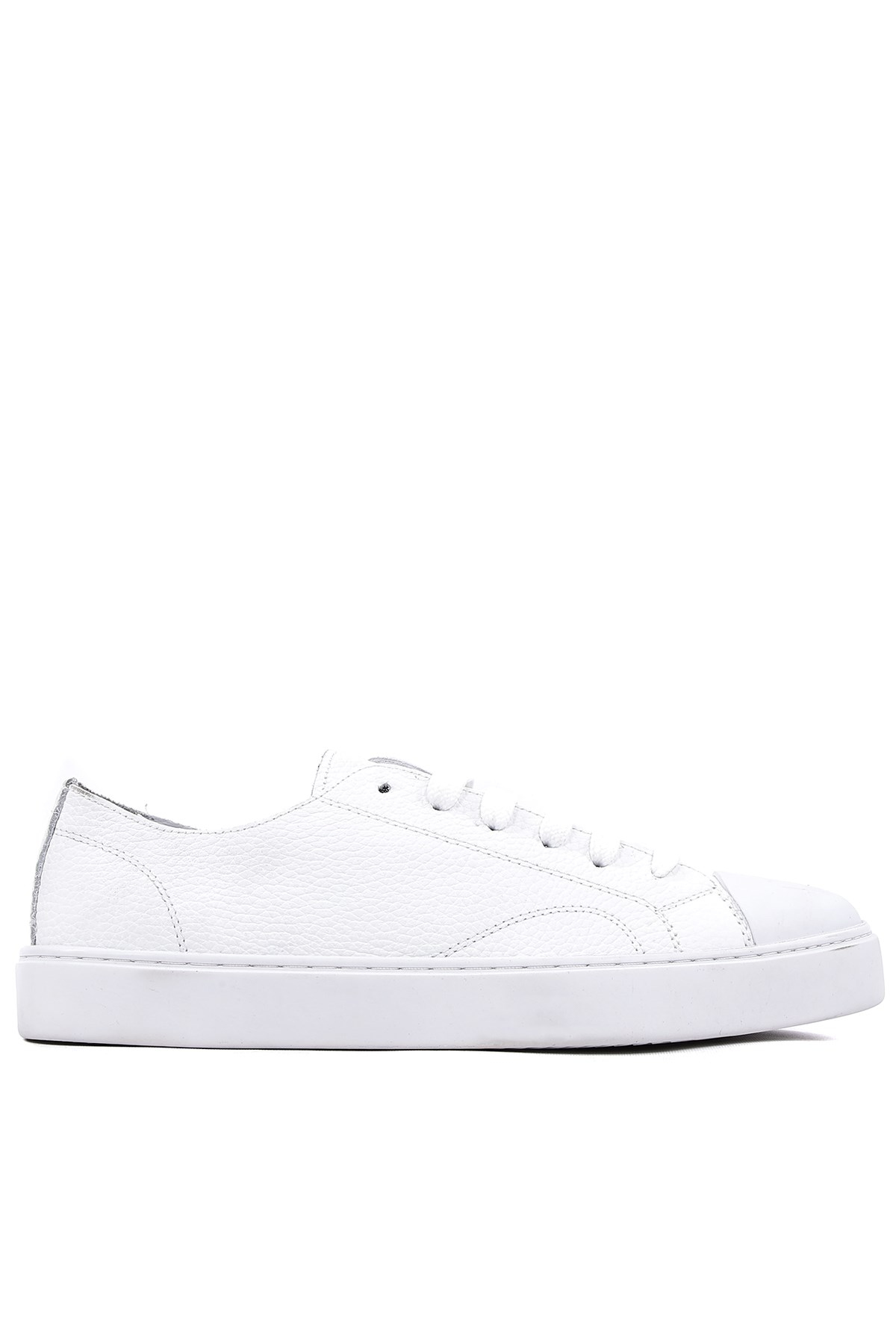 Shoetyle - Hakiki Deri Beyaz Renk Günlük Erkek Sneaker - 666-25