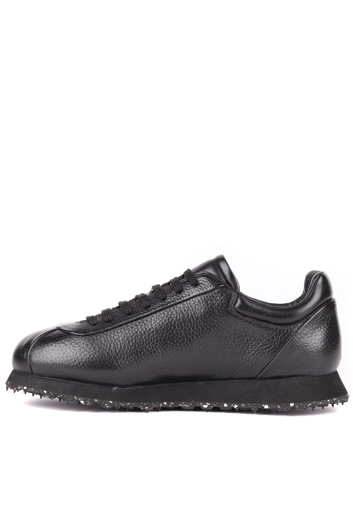 Shoetyle - Hakiki Deri Siyah Renk Günlük Erkek Sneaker - 666-10-110