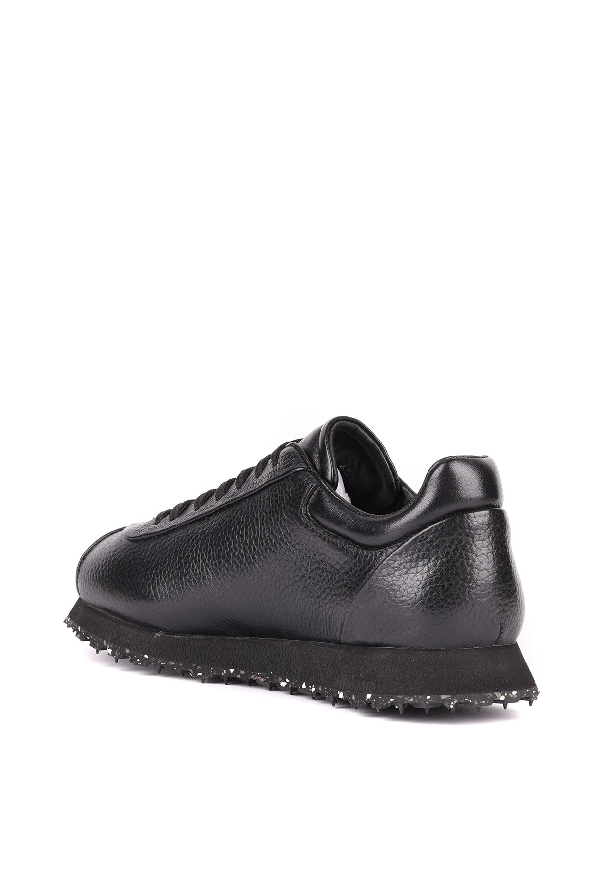 Shoetyle - Hakiki Deri Siyah Renk Günlük Erkek Sneaker - 666-10-110