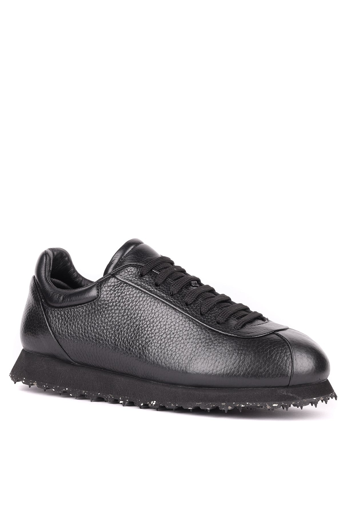 Shoetyle - Hakiki Deri Siyah Renk Günlük Erkek Sneaker - 666-10-110
