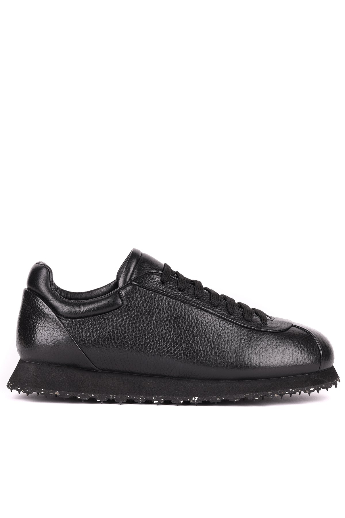 Shoetyle - Hakiki Deri Siyah Renk Günlük Erkek Sneaker - 666-10-110