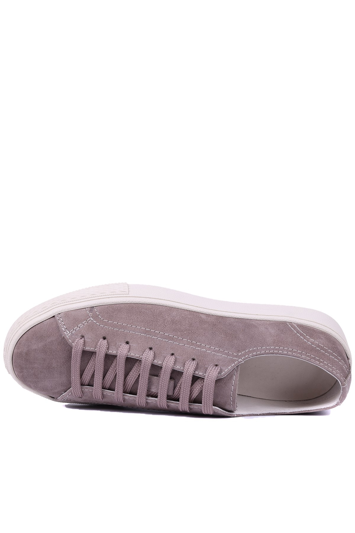 Shoetyle - Hakiki Nubuk Deri Gri Renk Erkek Sneaker - 666-0386