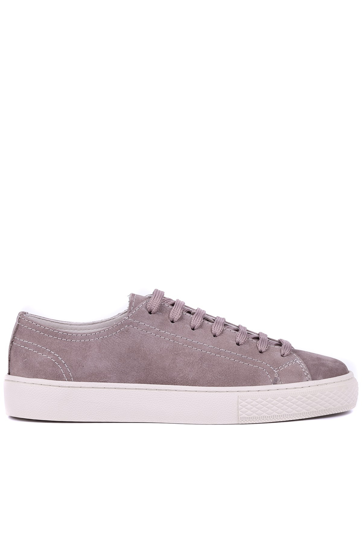 Shoetyle - Hakiki Nubuk Deri Gri Renk Erkek Sneaker - 666-0386