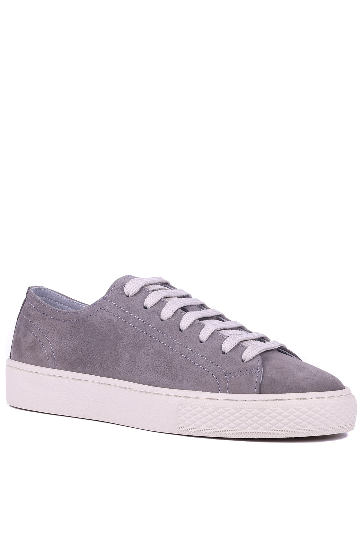 Shoetyle - Hakiki Nubuk Deri Gri Renk Erkek Sneaker - 666-0381 