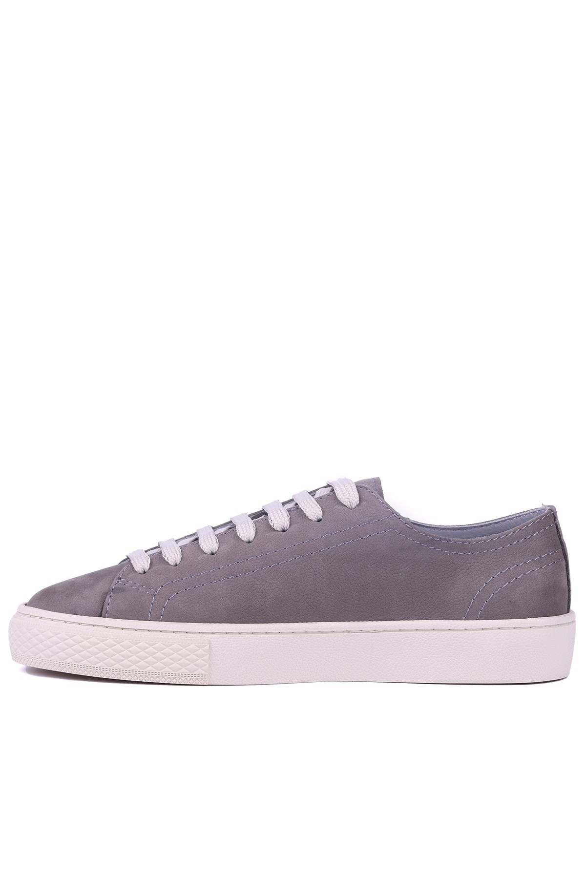 Shoetyle - Hakiki Nubuk Deri Gri Renk Erkek Sneaker - 666-0381 