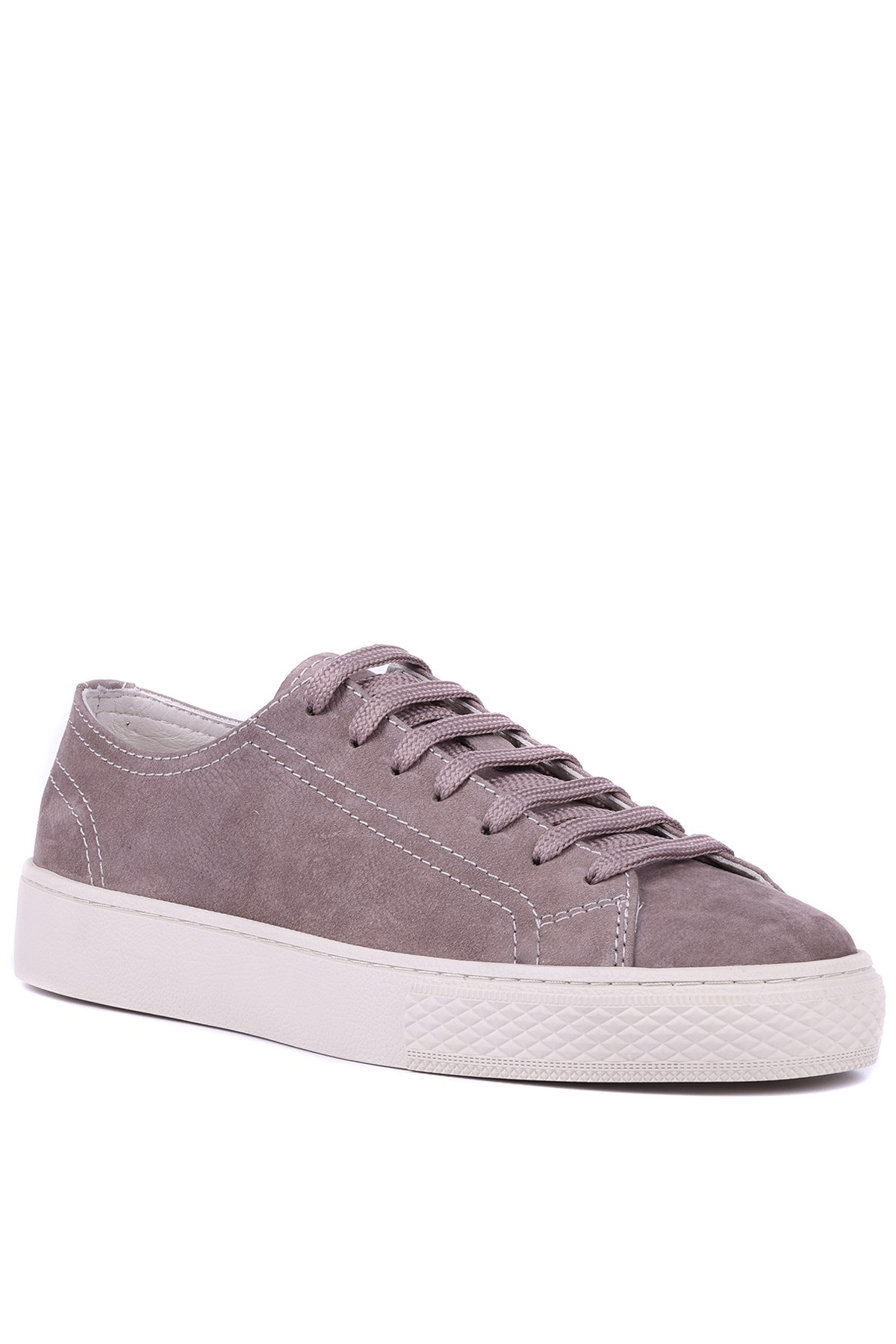 Shoetyle - Hakiki Nubuk Deri Gri Renk Erkek Sneaker - 666-0386