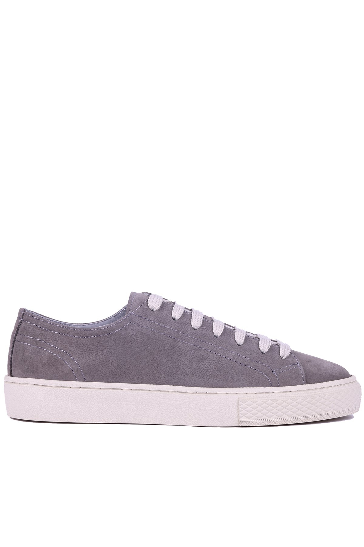 Shoetyle - Hakiki Nubuk Deri Gri Renk Erkek Sneaker - 666-0381 