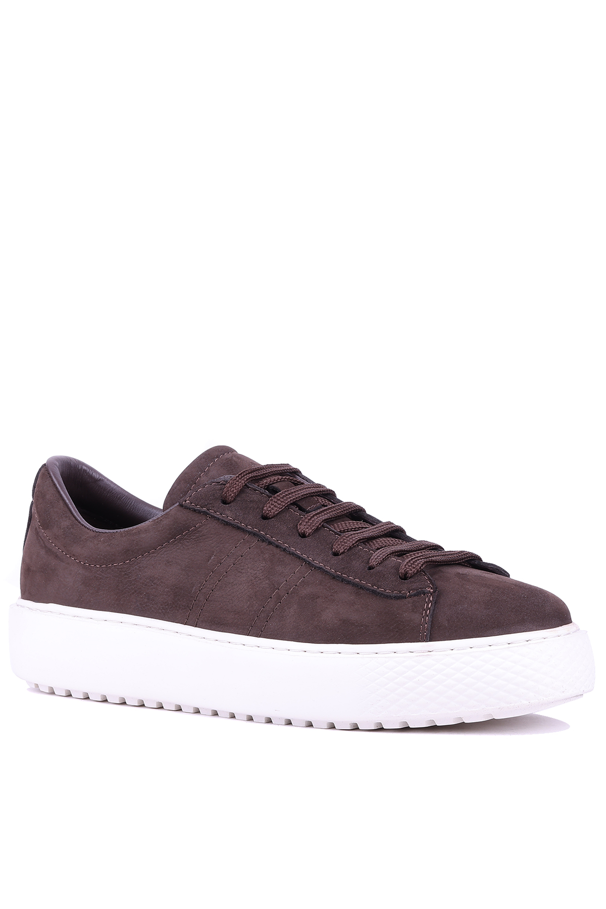 Shoetyle - Hakiki Nubuk Deri Kahverengi Erkek Sneaker - 666-01-0346