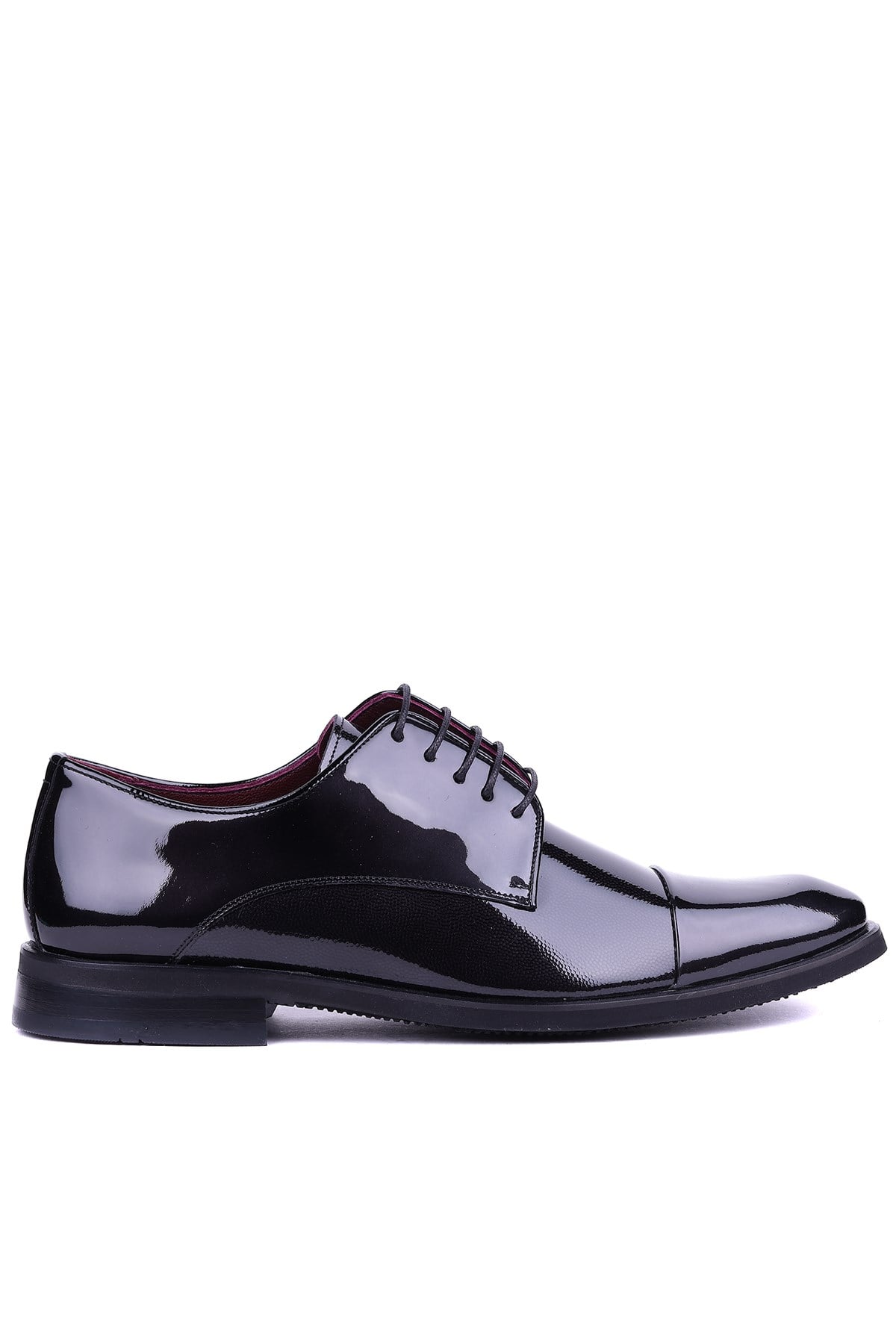 Shoetyle - Hakiki Rugan Deri Siyah Renk Klasik Erkek Ayakkabı - 900-3710