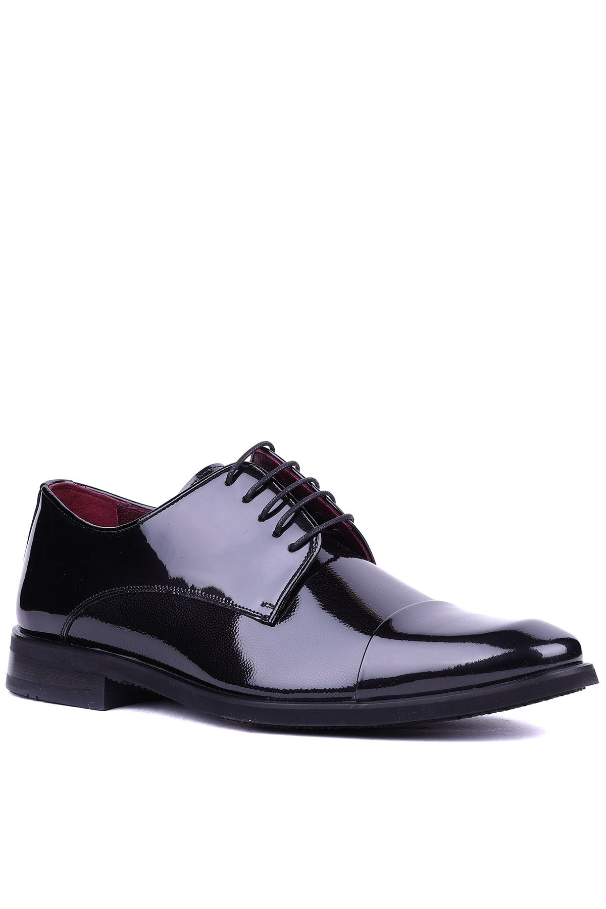 Shoetyle - Hakiki Rugan Deri Siyah Renk Klasik Erkek Ayakkabı - 900-3710