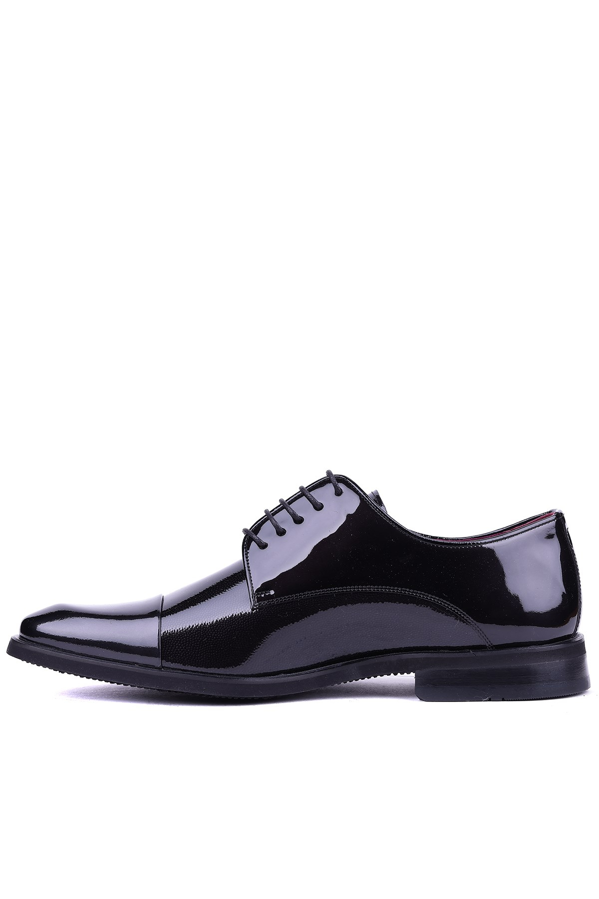 Shoetyle - Hakiki Rugan Deri Siyah Renk Klasik Erkek Ayakkabı - 900-3710