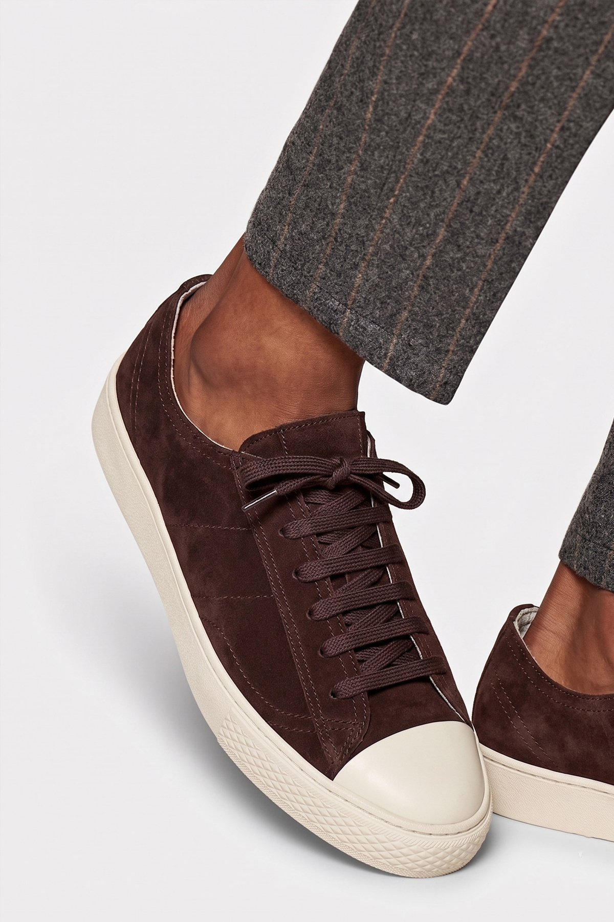 Shoetyle - Hakiki Süet Deri Kahverengi Erkek Sneaker - 666-0386 