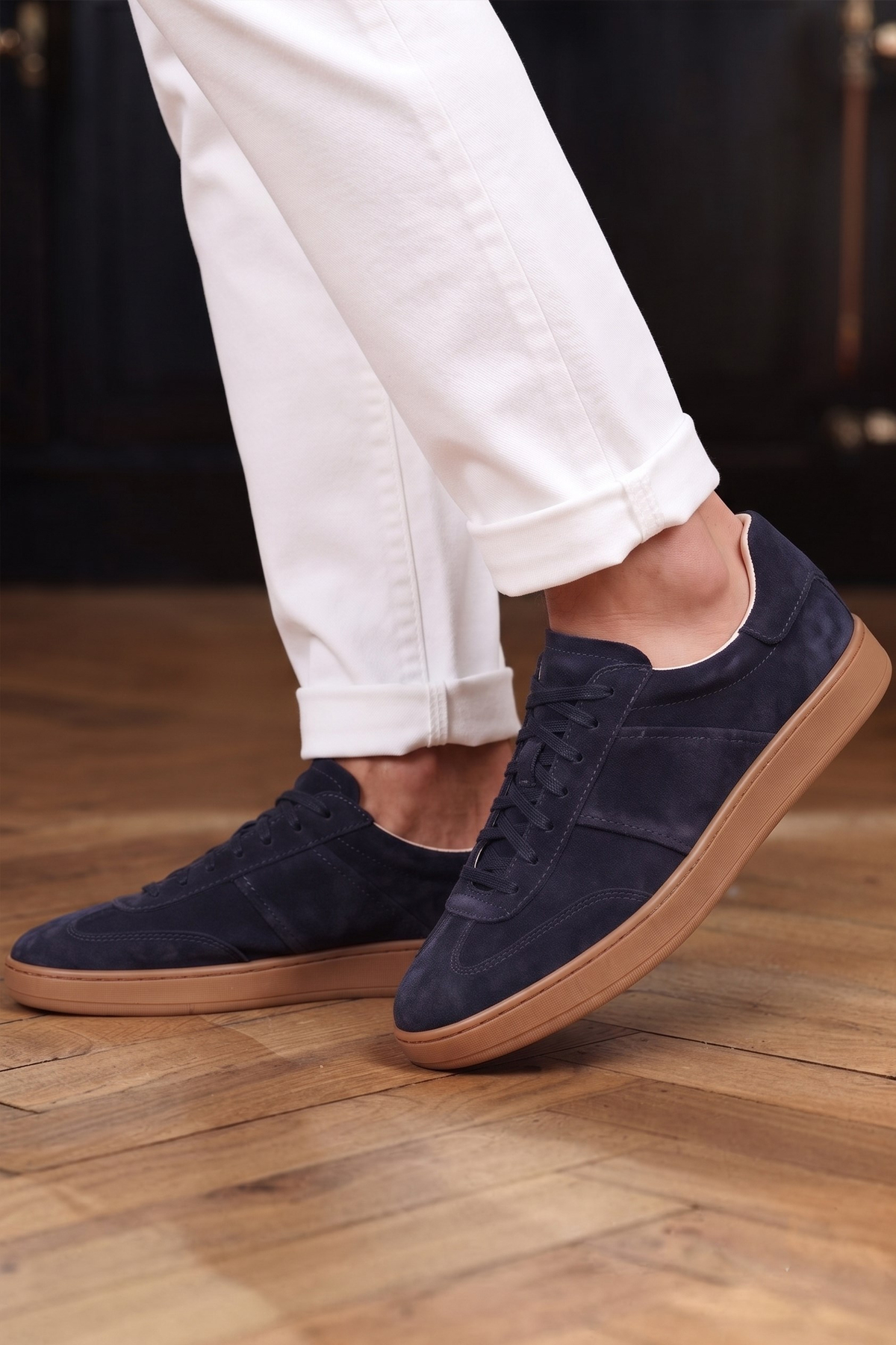 Shoetyle - Hakiki Süet Deri Lacivert Renk Erkek Sneaker - 666-SH-10-129