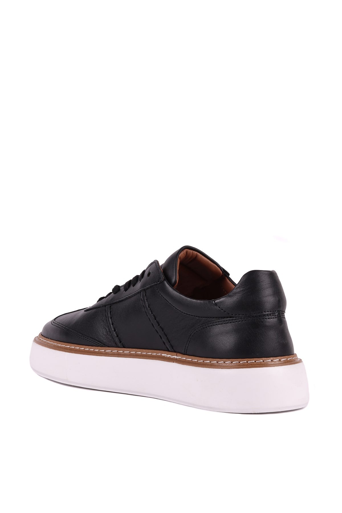 Shoetyle - Hakiki Deri Siyah Renk Bağcıklı Günlük Erkek Ayakkabı - 250-3001