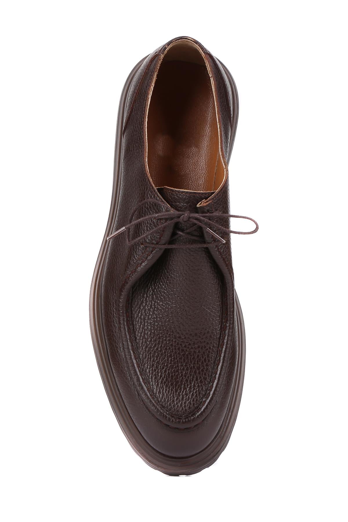 Shoetyle - Kahverengi Deri Bağcıklı Erkek Günlük Ayakkabı 250-1617