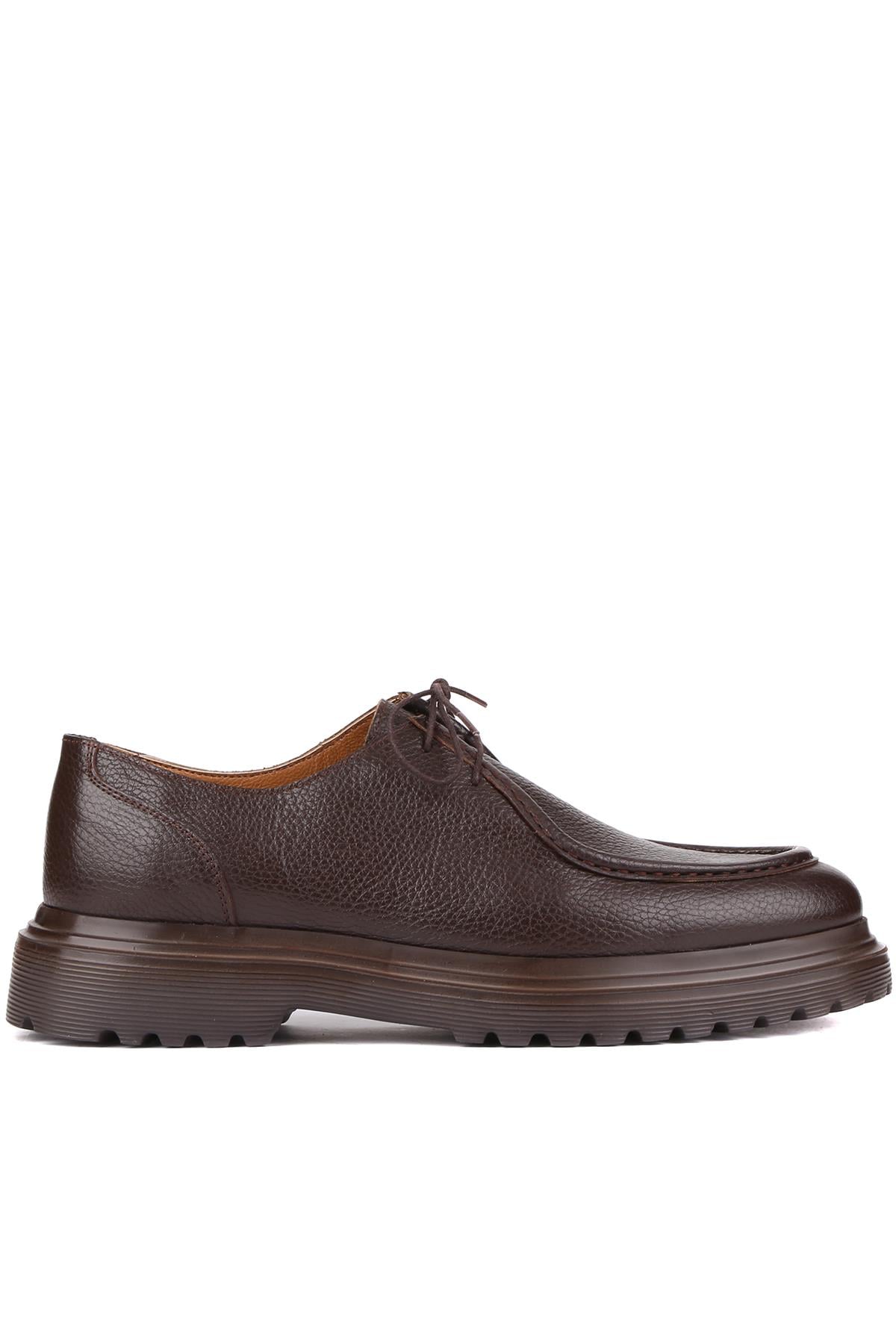 Shoetyle - Kahverengi Deri Bağcıklı Erkek Günlük Ayakkabı 250-1617