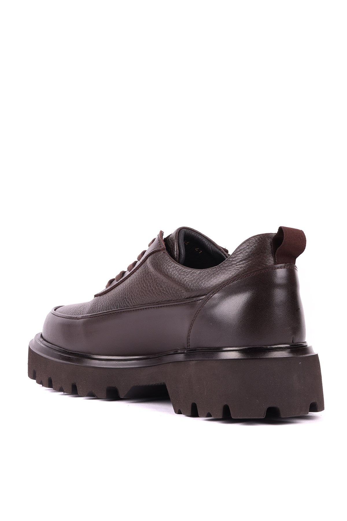 Shoetyle - Kahverengi Hakiki Deri Bağcıklı Erkek Günlük Ayakkabı 115-K534