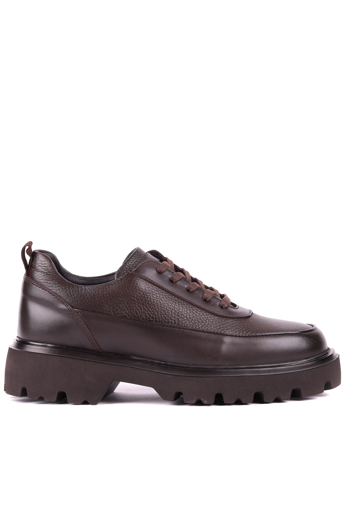 Shoetyle - Kahverengi Hakiki Deri Bağcıklı Erkek Günlük Ayakkabı 115-K534