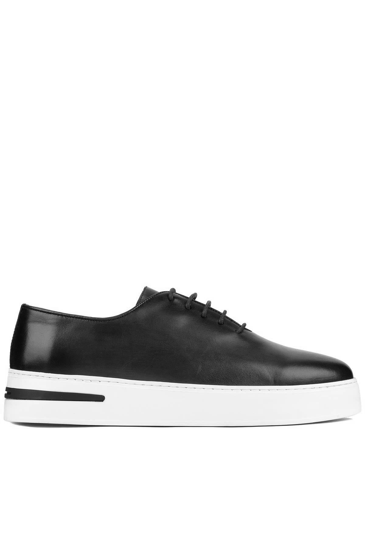 Shoetyle - Siyah Deri Bağcıklı Erkek Günlük Ayakkabı 610-1005