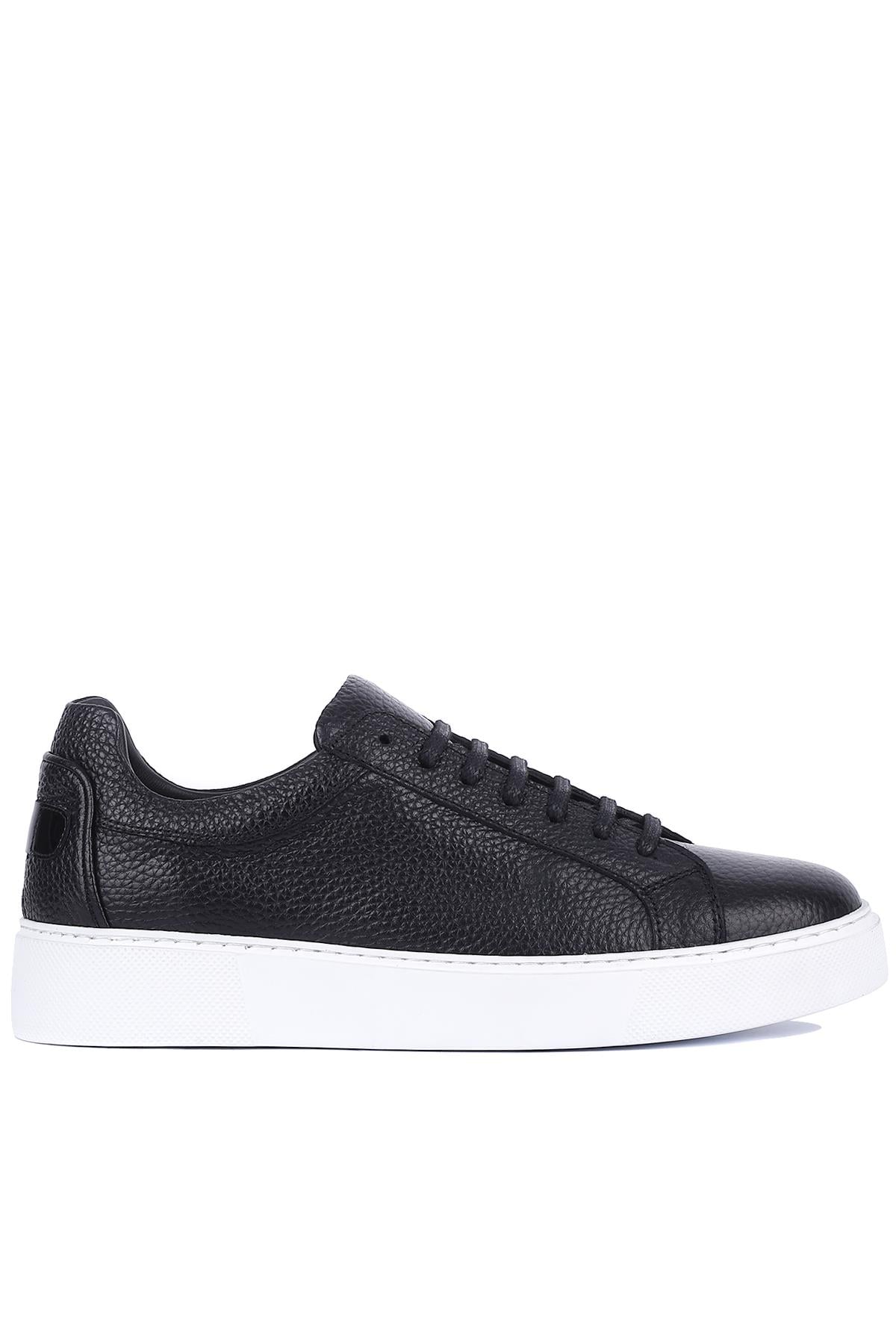 Shoetyle - Siyah Deri Bağcıklı Erkek Sneaker 250-1400