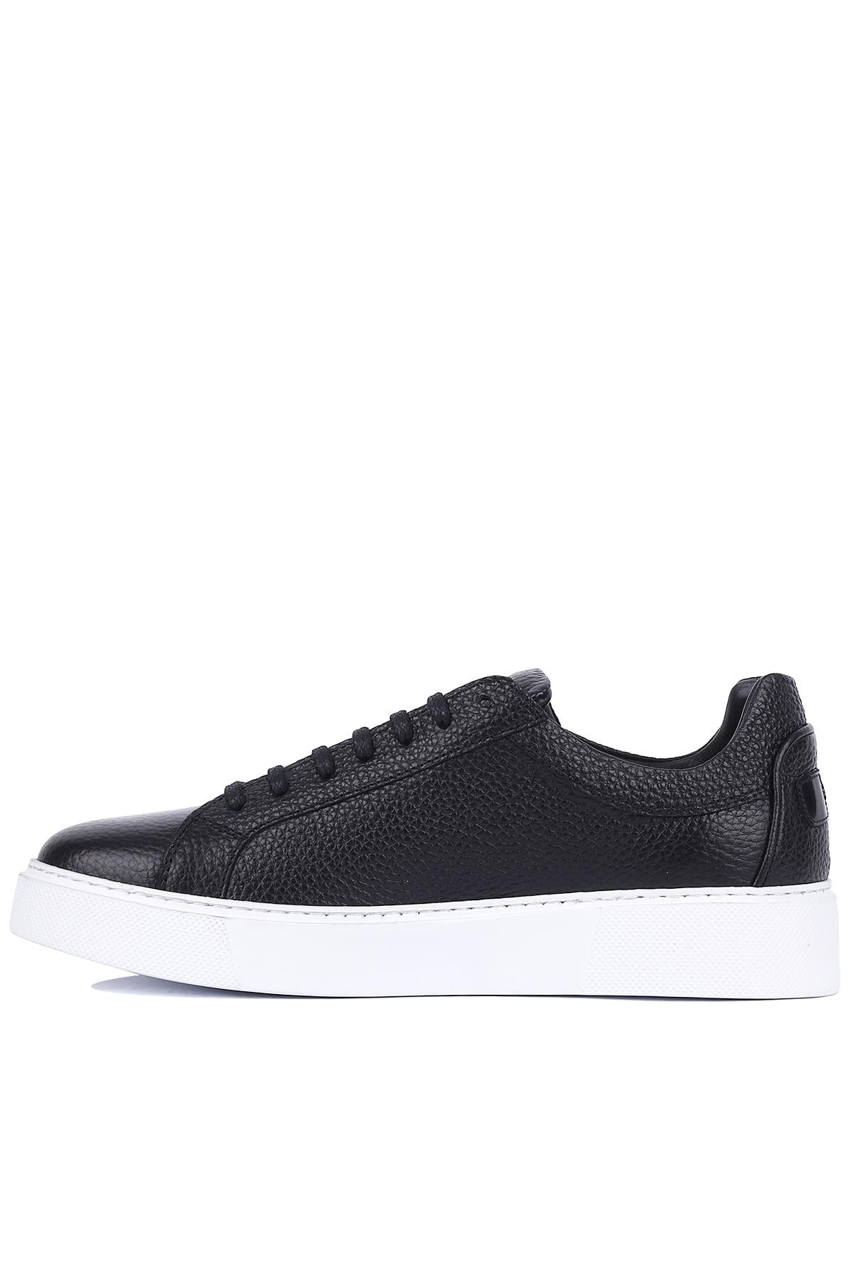 Shoetyle - Siyah Deri Bağcıklı Erkek Sneaker 250-1400