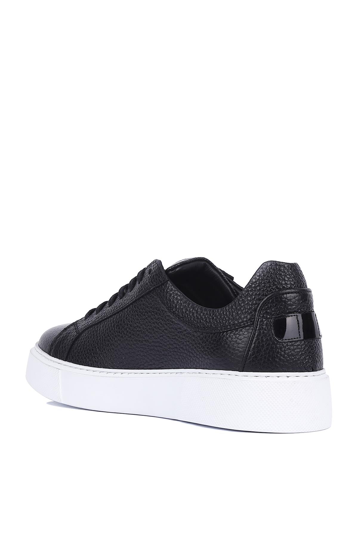 Shoetyle - Siyah Deri Bağcıklı Erkek Sneaker 250-1400