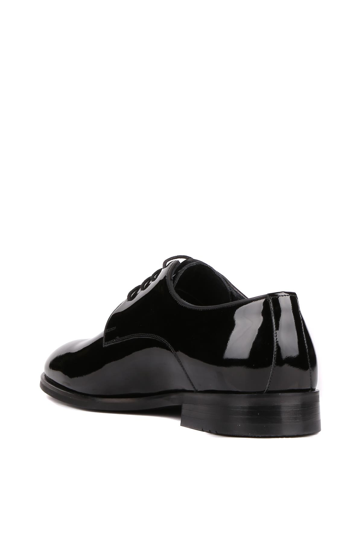 Shoetyle - Siyah Rugan Deri Bağcıklı Erkek Klasik Ayakkabı 250-2239