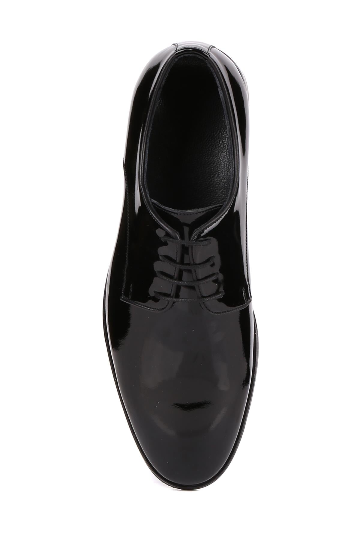 Shoetyle - Siyah Rugan Deri Bağcıklı Erkek Klasik Ayakkabı 250-2239