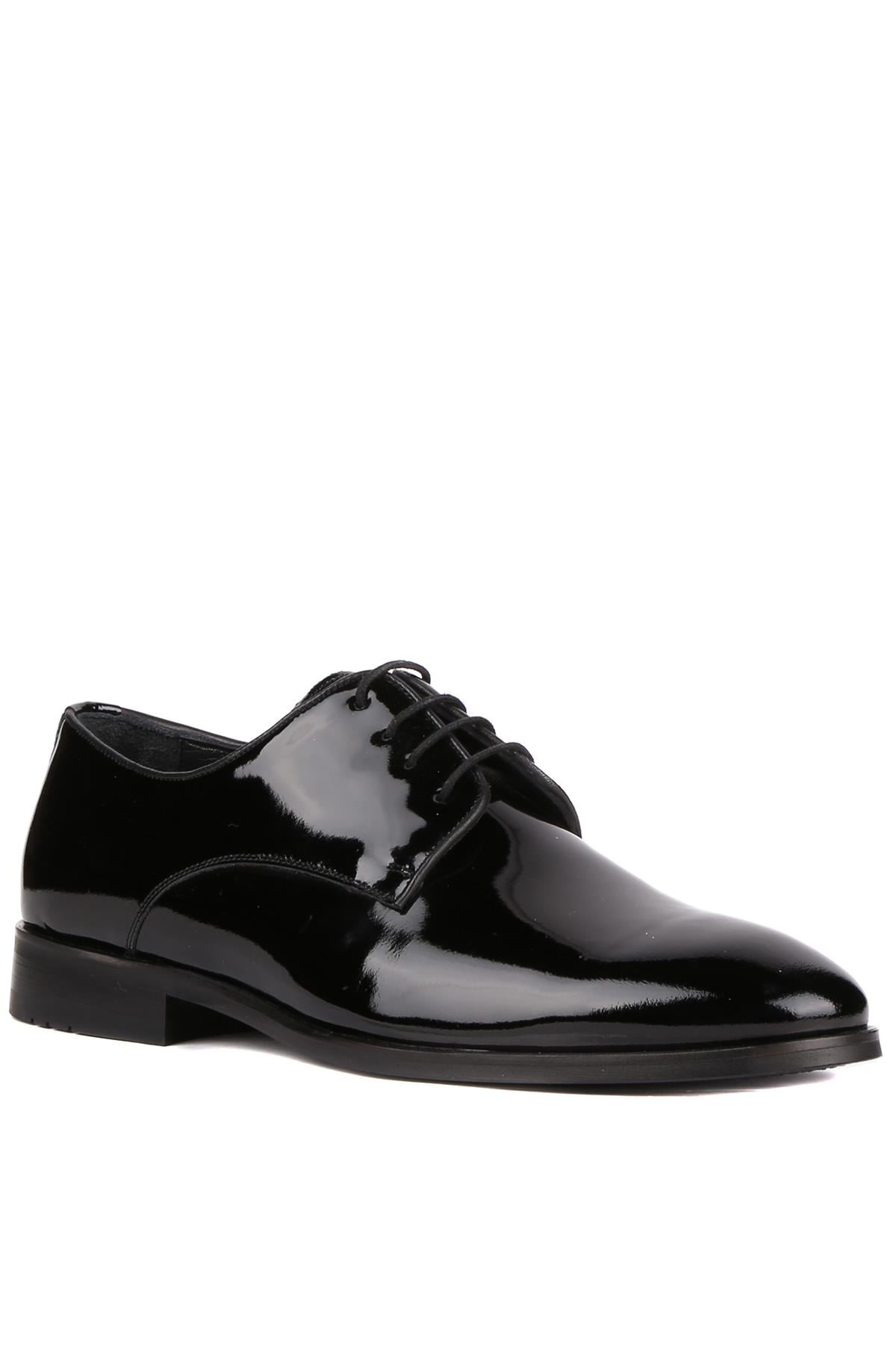 Shoetyle - Siyah Rugan Deri Bağcıklı Erkek Klasik Ayakkabı 250-2239