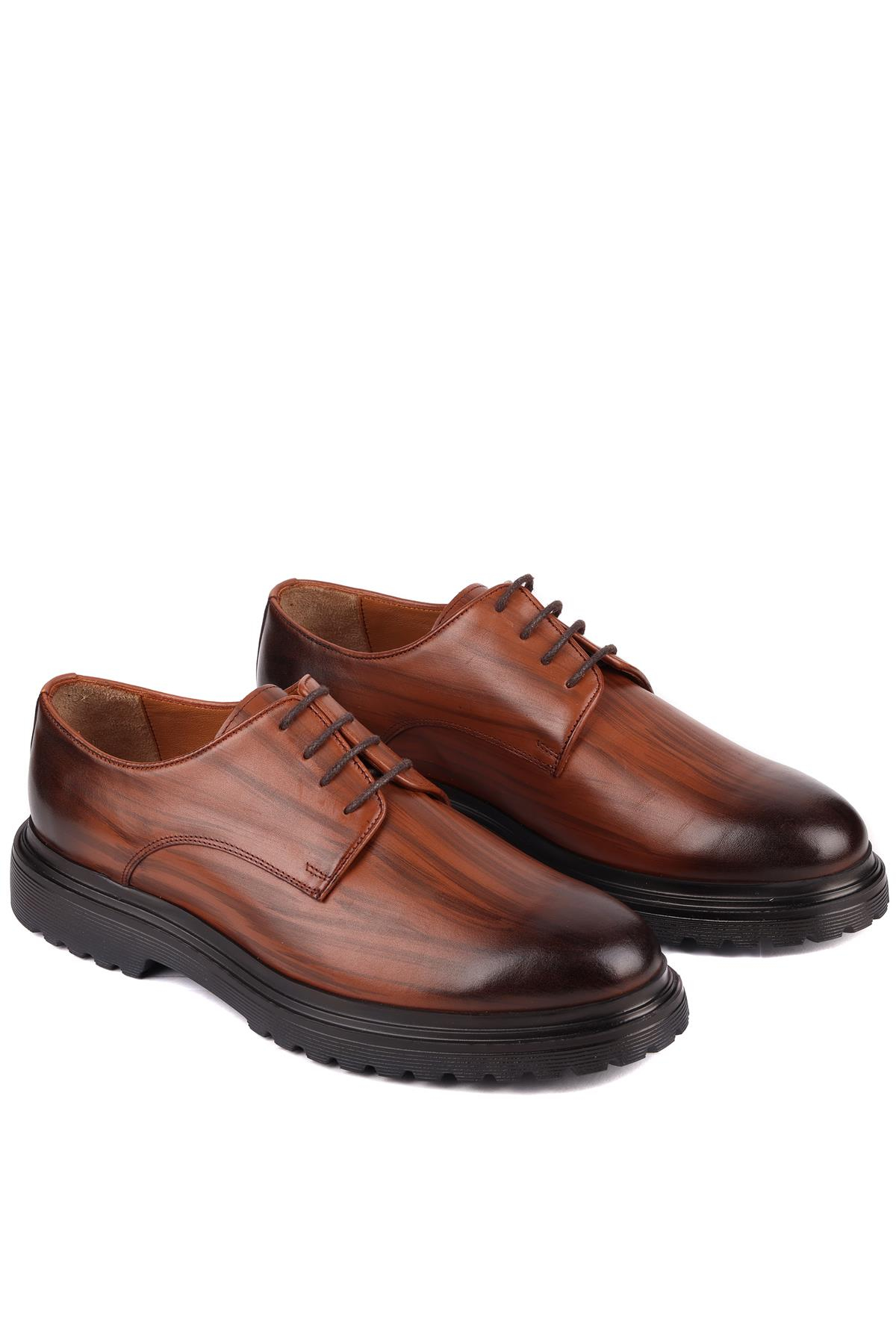 Shoetyle - Taba Deri Bağcıklı Erkek Klasik Ayakkabı 250-2013