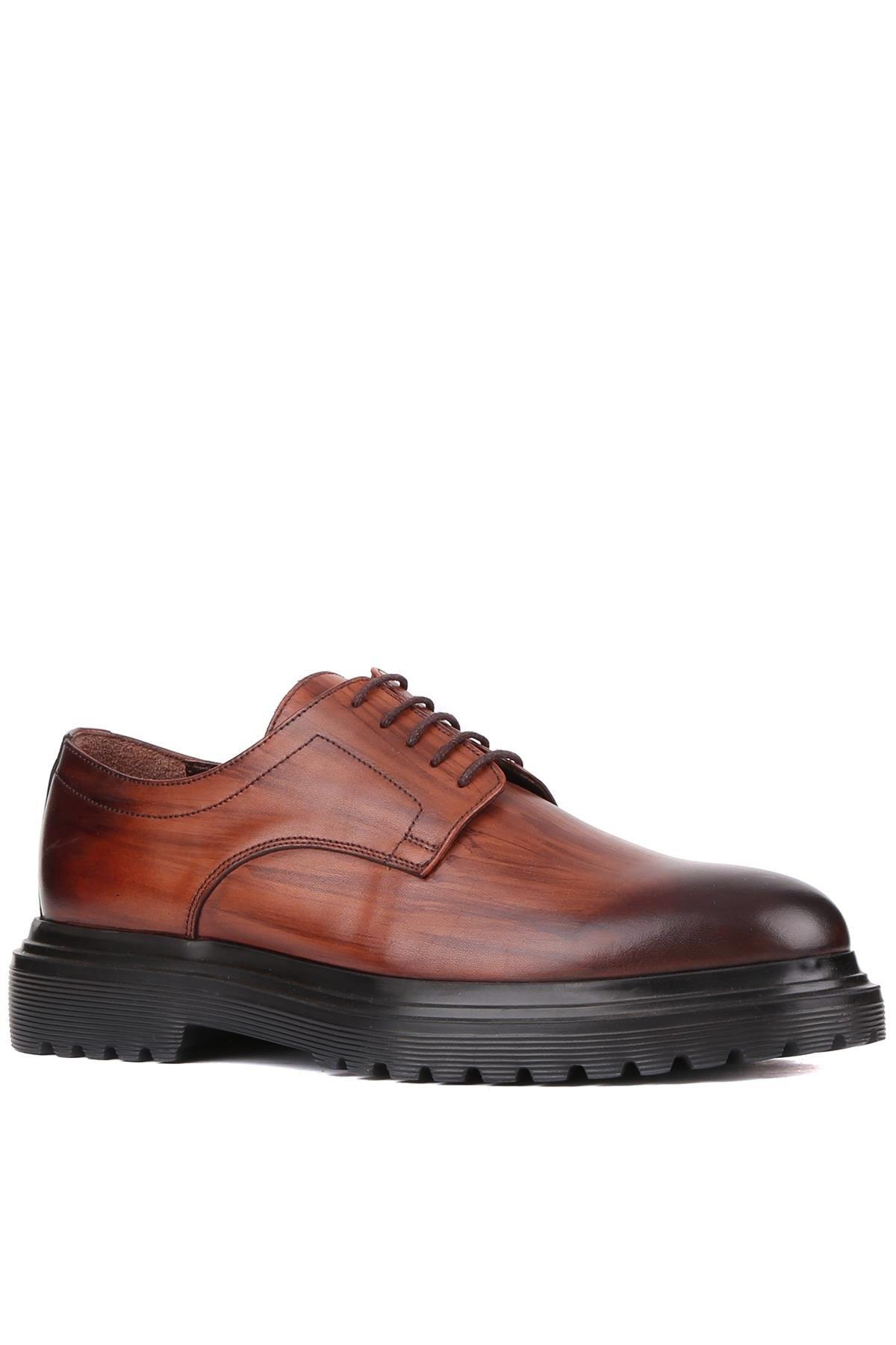 Shoetyle - Taba Deri Bağcıklı Erkek Klasik Ayakkabı 250-2013