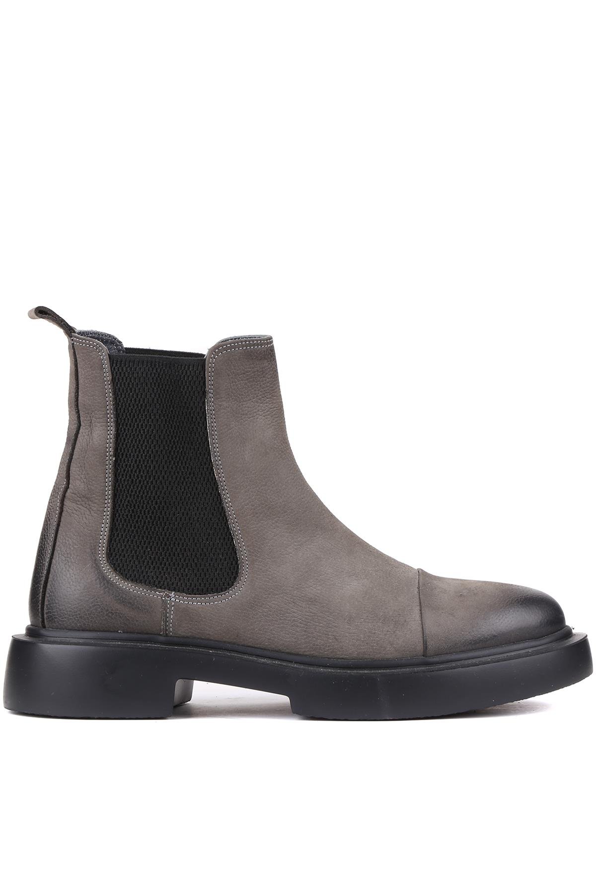 Shoetyle - Gri Nubuk Deri Erkek Chelsea Bot 250-080
