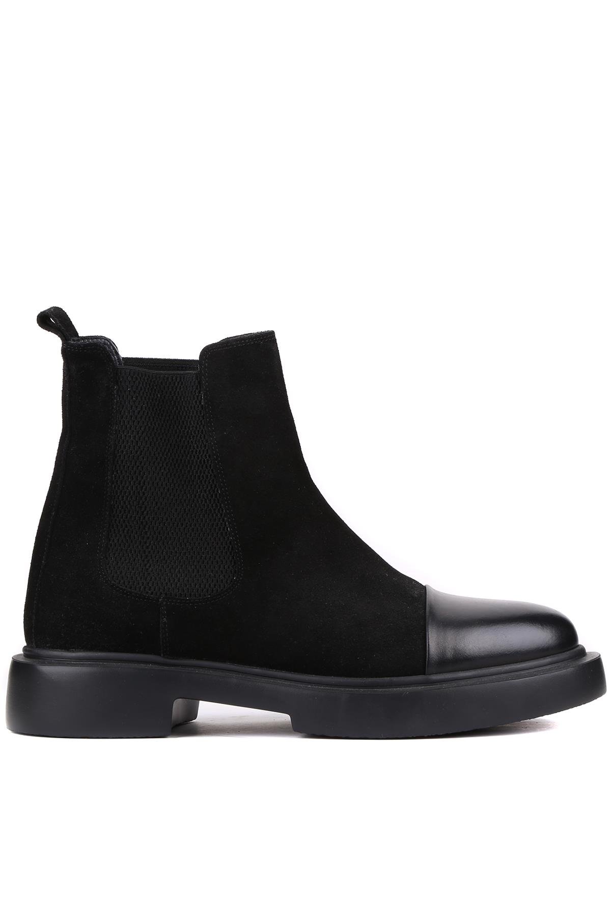 Shoetyle - Siyah Süet Deri Erkek Chelsea Bot 250-080