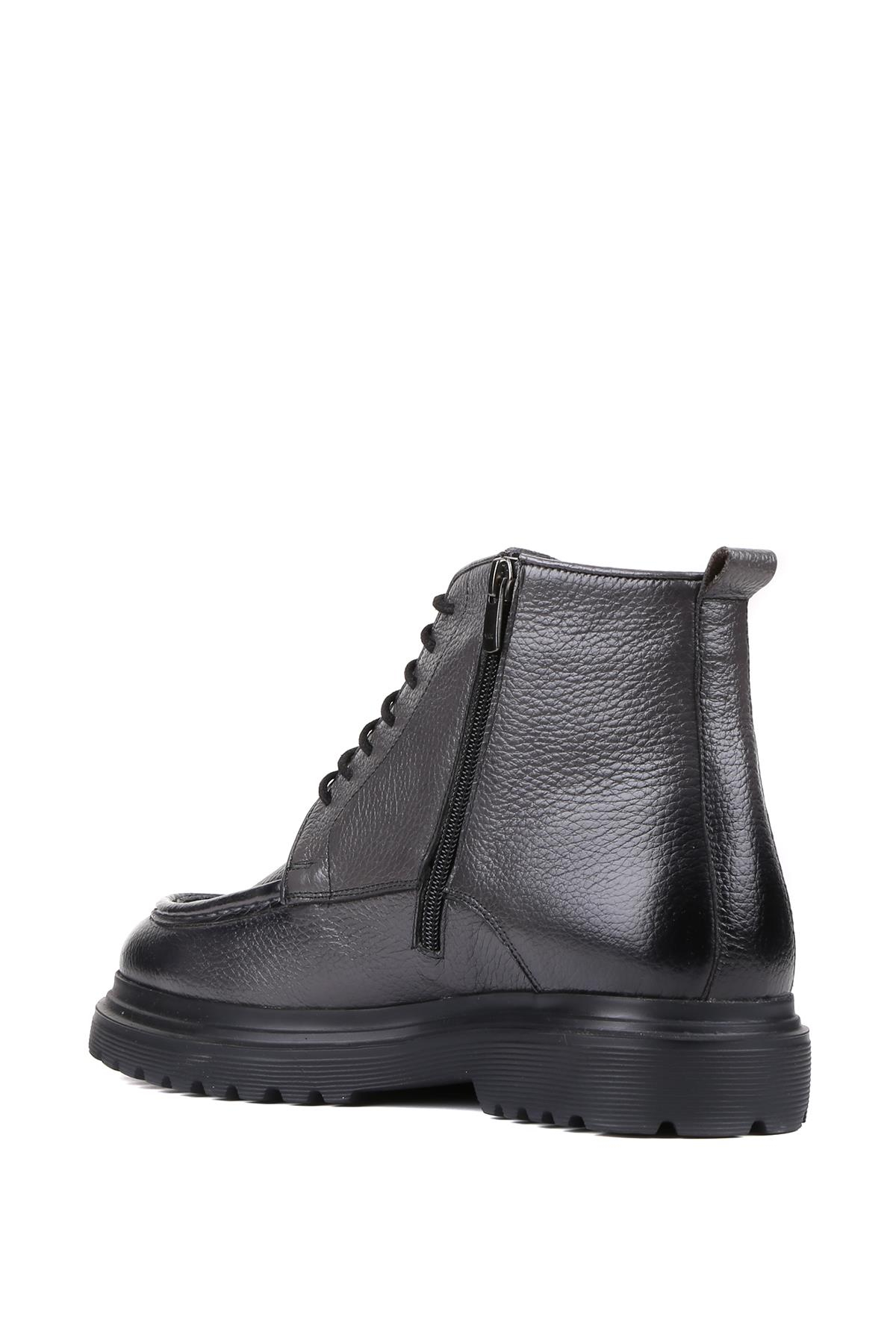 Shoetyle - Gri Deri Fermuarlı Erkek Bot 250-604