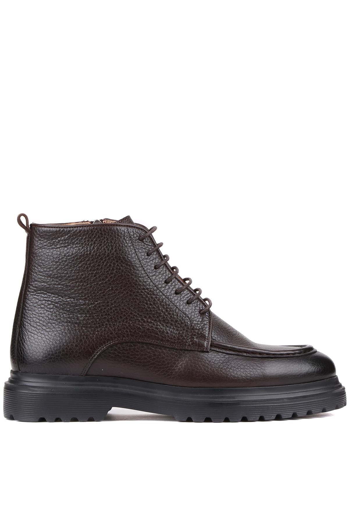 Shoetyle - Kahverengi Deri Fermuarlı Erkek Bot 250-604