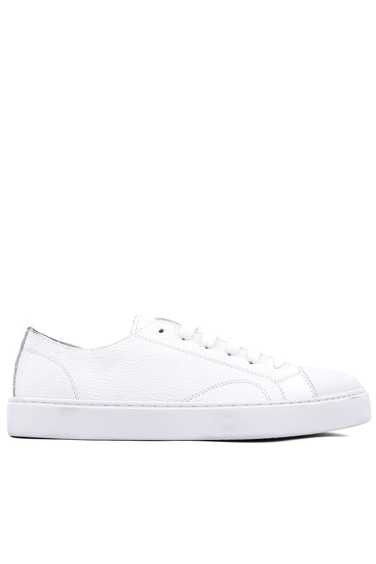 Shoetyle - Hakiki Deri Beyaz Renk Günlük Erkek Sneaker - 666-25