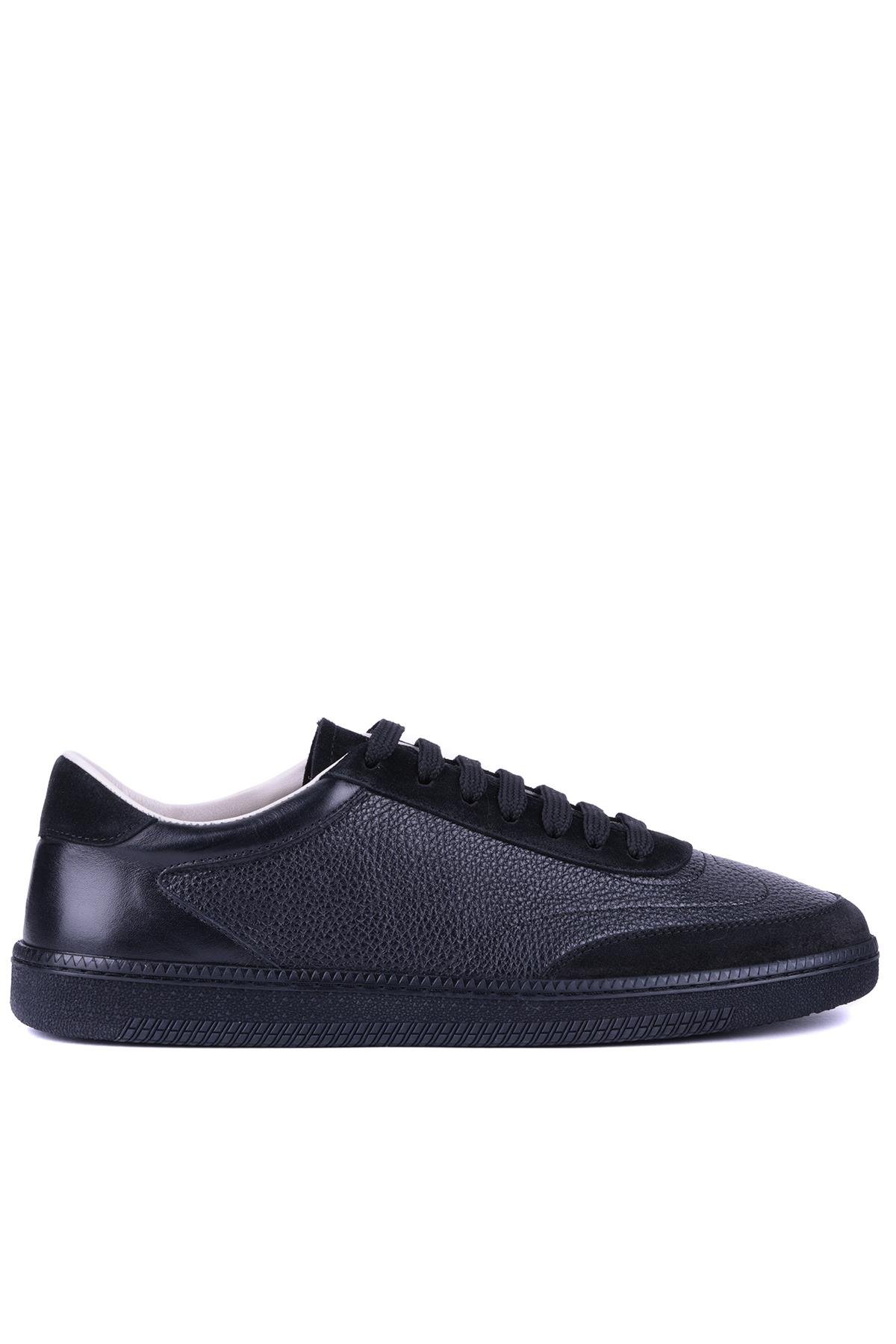 Shoetyle - Hakiki Deri Siyah Renk Erkek Günlük Ayakkabı 666-1098 