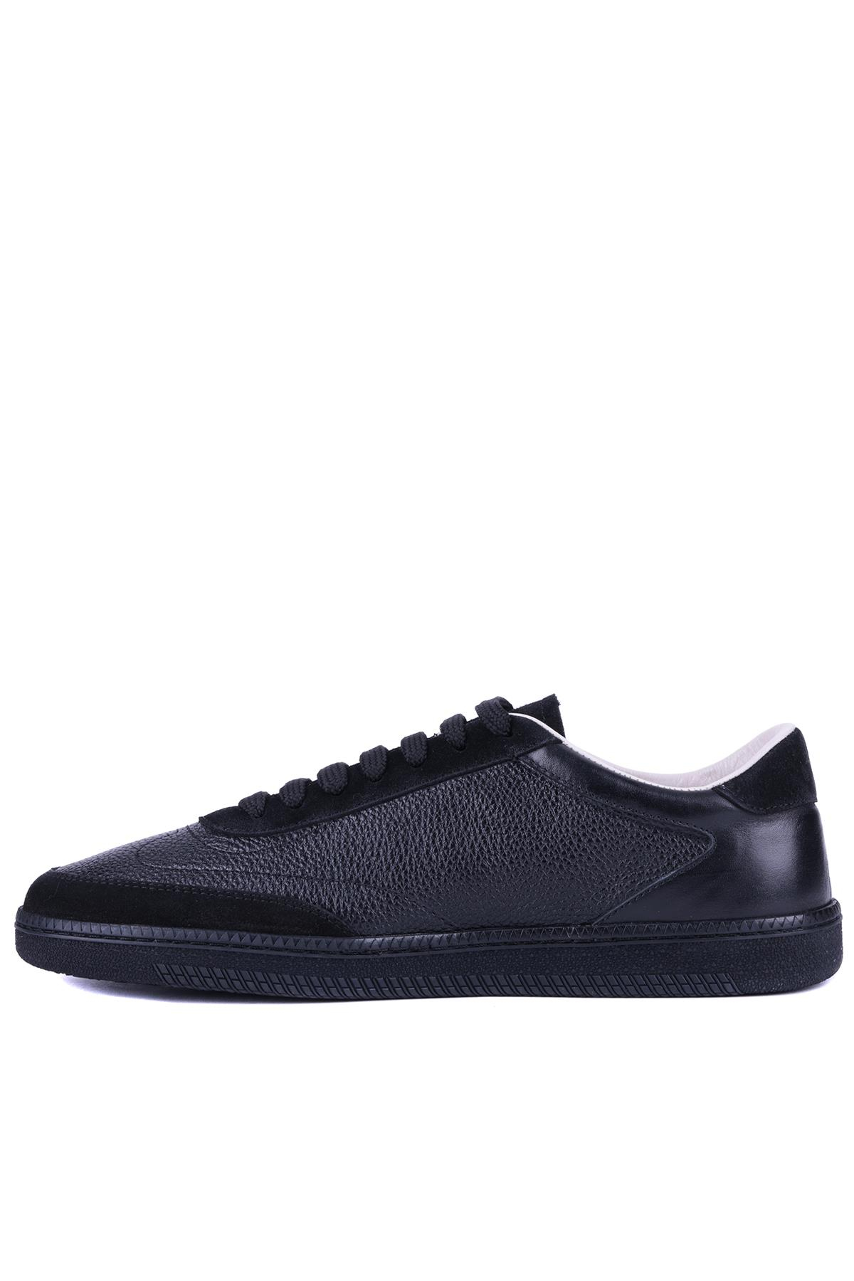 Shoetyle - Hakiki Deri Siyah Renk Erkek Günlük Ayakkabı 666-1098 