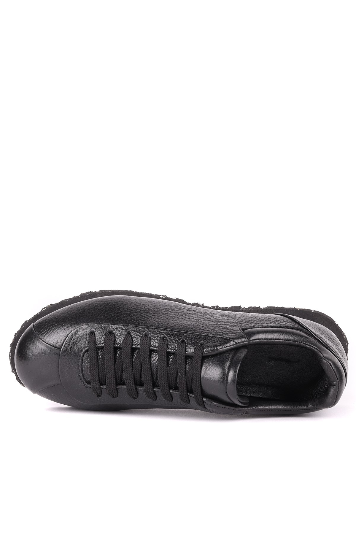 Shoetyle - Hakiki Deri Siyah Renk Günlük Erkek Sneaker - 666-10-110