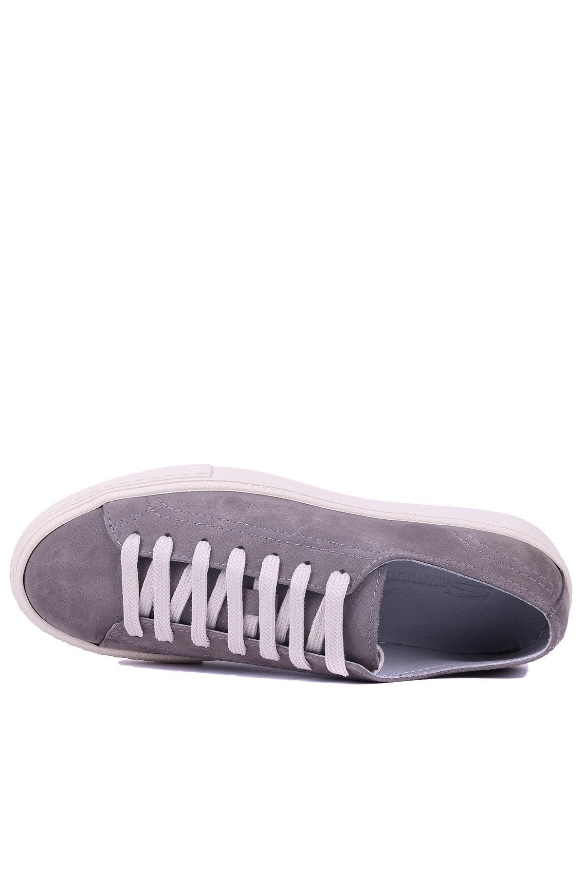 Shoetyle - Hakiki Nubuk Deri Gri Renk Erkek Sneaker - 666-0381 