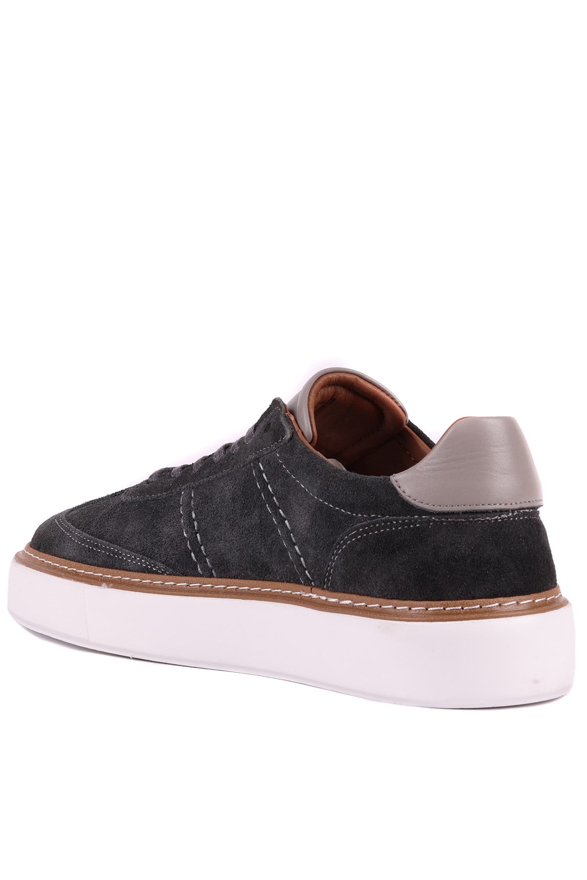 Shoetyle - Hakiki Süet Deri Antrasit Gri Renk Bağcıklı Günlük Erkek Ayakkabı - 250-3001
